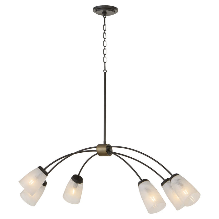 Quorum 6877-6-59 Six Light Linear Chandelier, Matte Black
