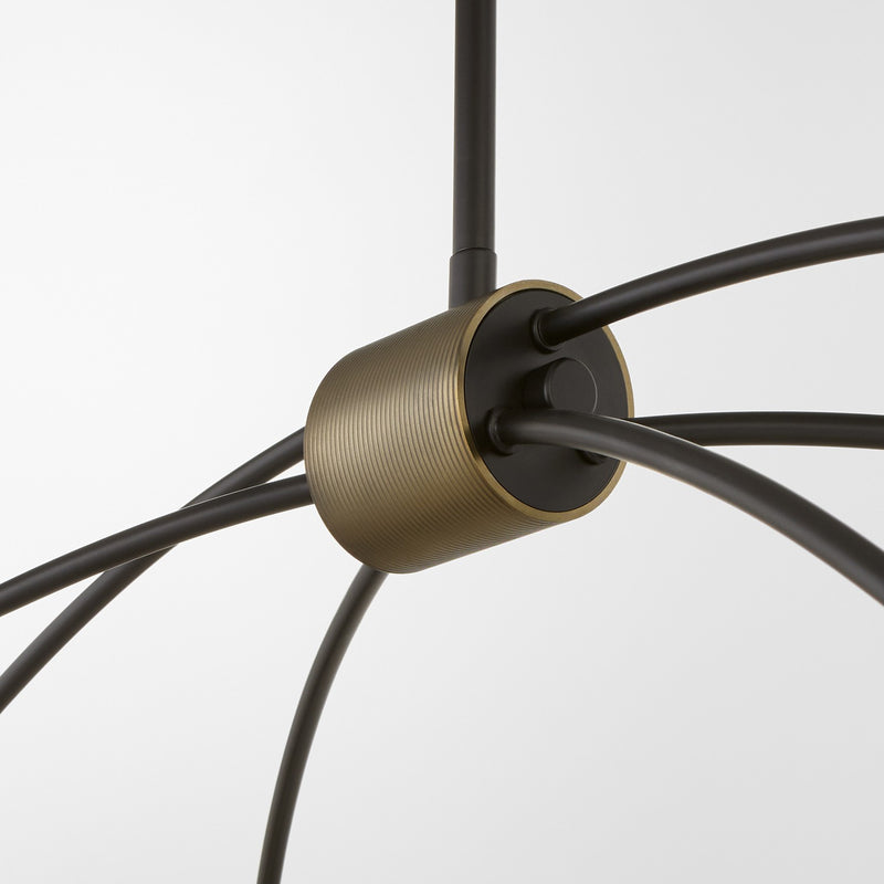 Quorum 6877-6-59 Six Light Linear Chandelier, Matte Black