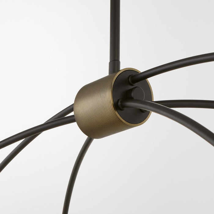 Quorum 6877-6-59 Six Light Linear Chandelier, Matte Black