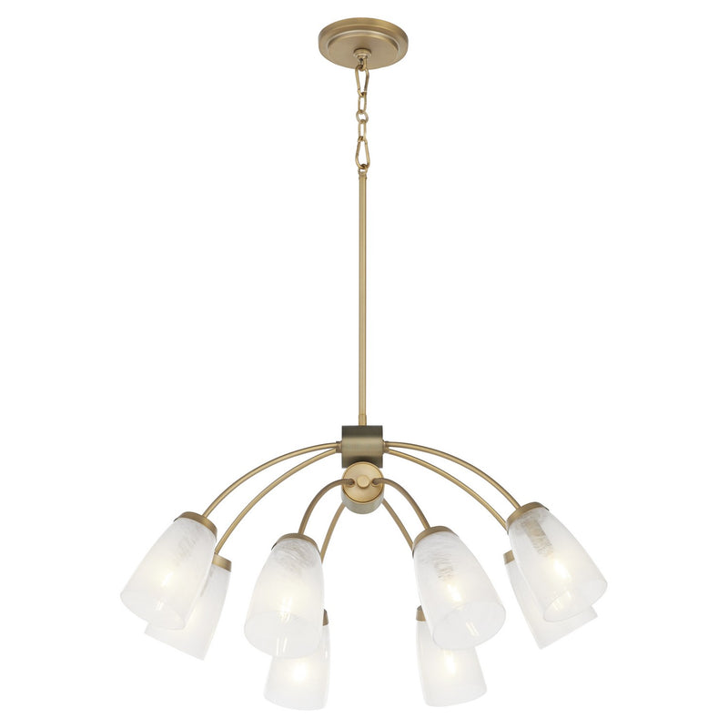 Quorum 6077-8-80 Eight Light Chandelier, Aged Brass