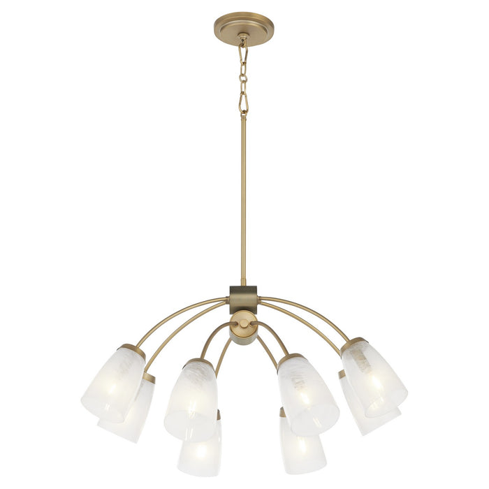 Quorum 6077-8-80 Eight Light Chandelier, Aged Brass