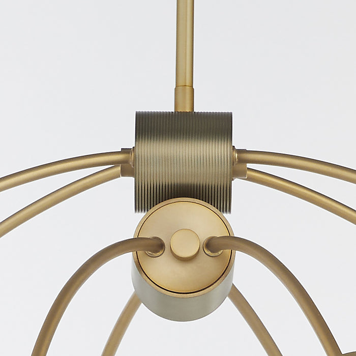 Quorum 6077-8-80 Eight Light Chandelier, Aged Brass
