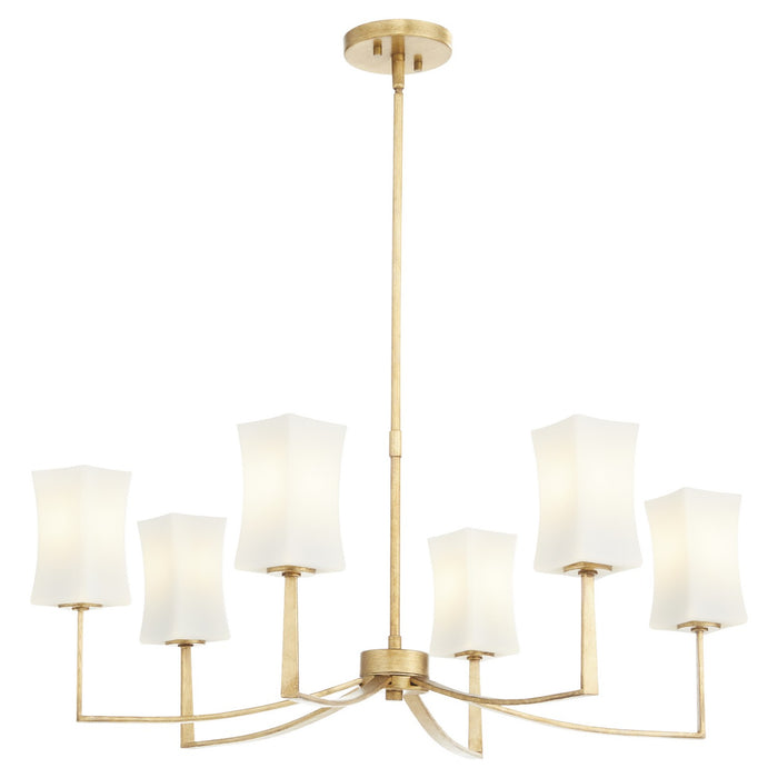 Quorum 681-6-74 Six Light Chandelier, Gold Leaf