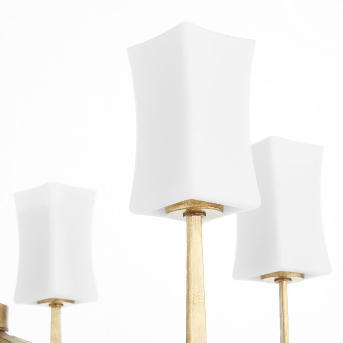 Quorum 681-6-74 Six Light Chandelier, Gold Leaf
