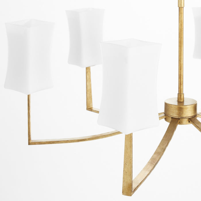 Quorum 681-6-74 Six Light Chandelier, Gold Leaf