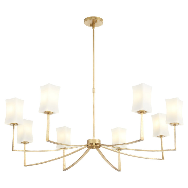 Quorum 681-8-74 Eight Light Chandelier, Gold Leaf