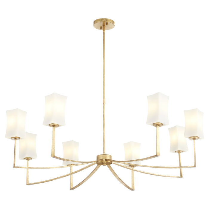 Quorum 681-8-74 Eight Light Chandelier, Gold Leaf