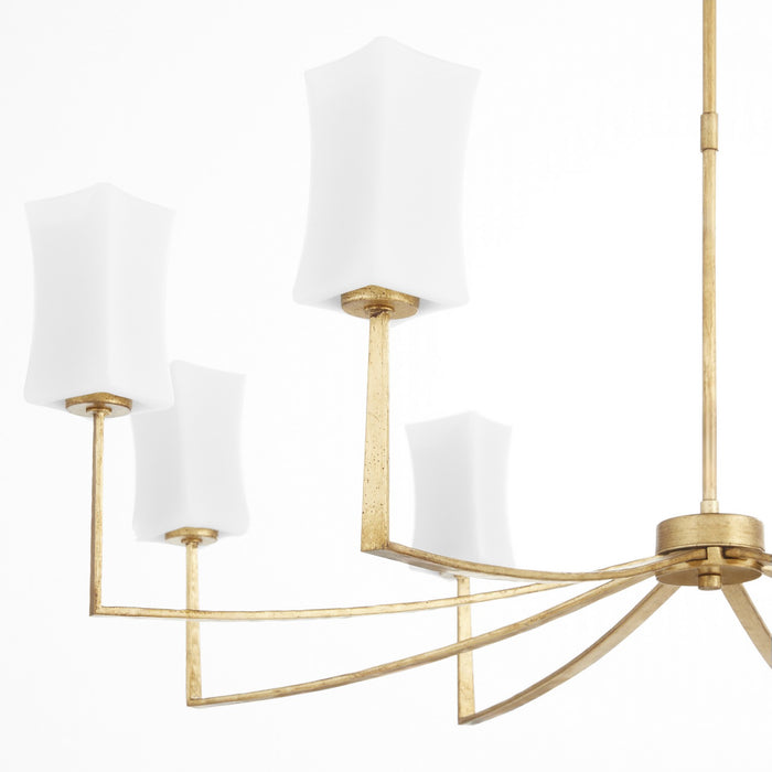Quorum 681-8-74 Eight Light Chandelier, Gold Leaf