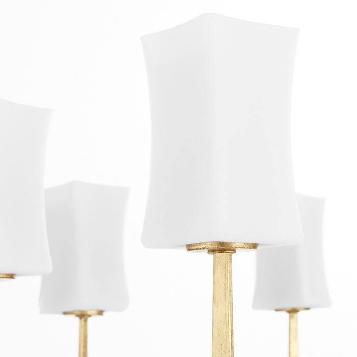 Quorum 681-8-74 Eight Light Chandelier, Gold Leaf