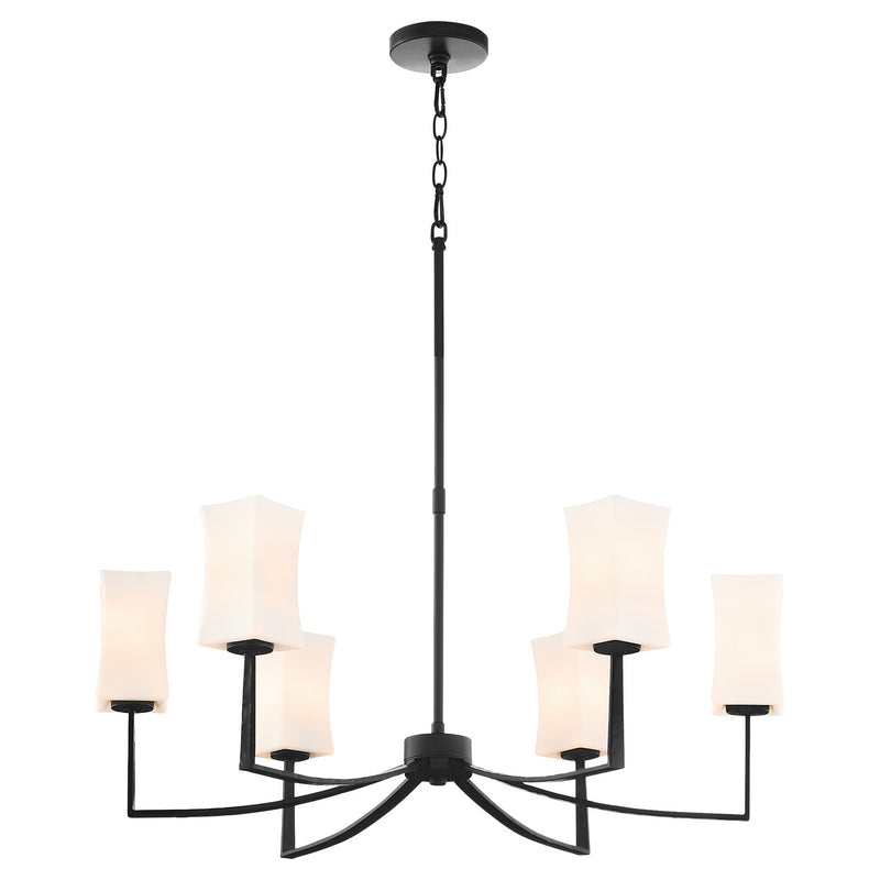 Quorum 681-8-59 Eight Light Chandelier, Matte Black
