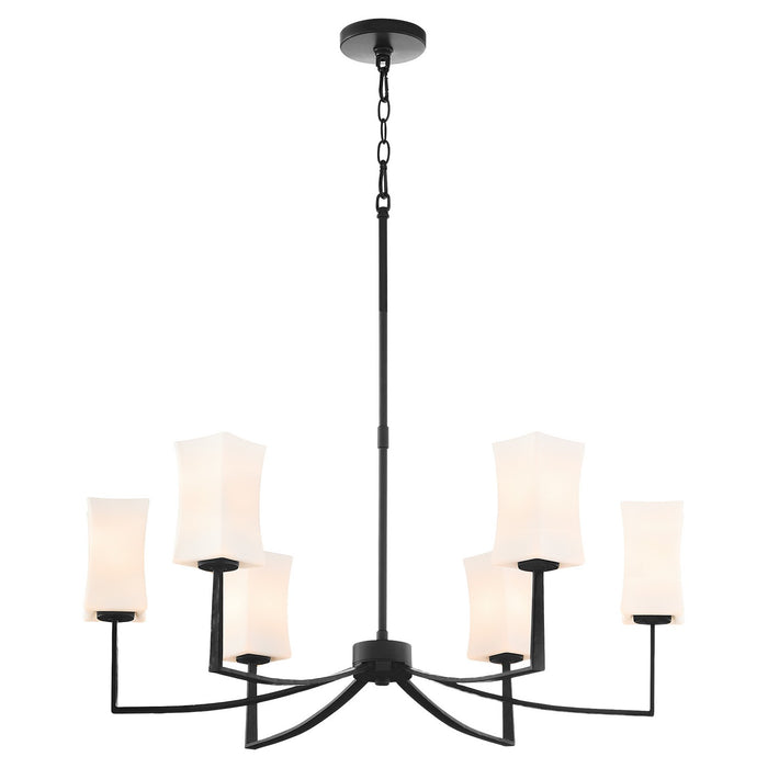 Quorum 681-8-59 Eight Light Chandelier, Matte Black