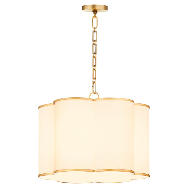 Quorum 8228-4-47 Four Light Pendant, Non-Lacquered Brass