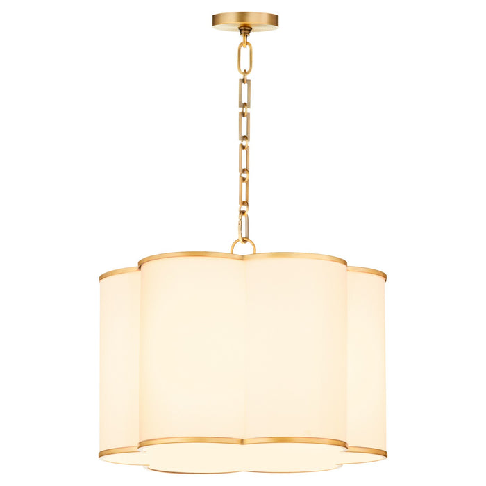 Quorum 8228-4-47 Four Light Pendant, Non-Lacquered Brass