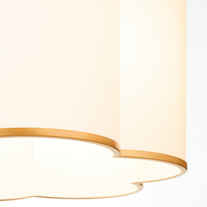 Quorum 8228-4-47 Four Light Pendant, Non-Lacquered Brass