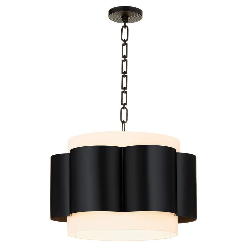Quorum 8229-4-59 Four Light Pendant, Matte Black