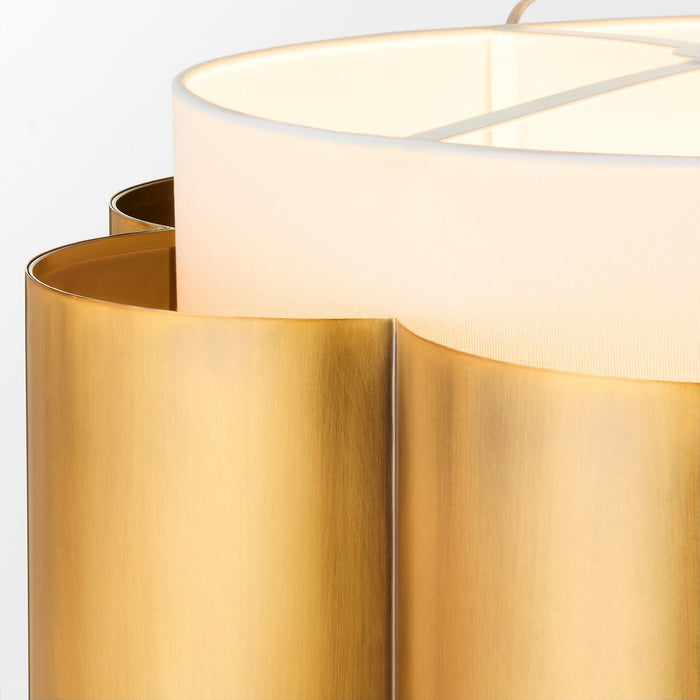 Quorum 8229-4-47 Four Light Pendant, Non-Lacquered Brass