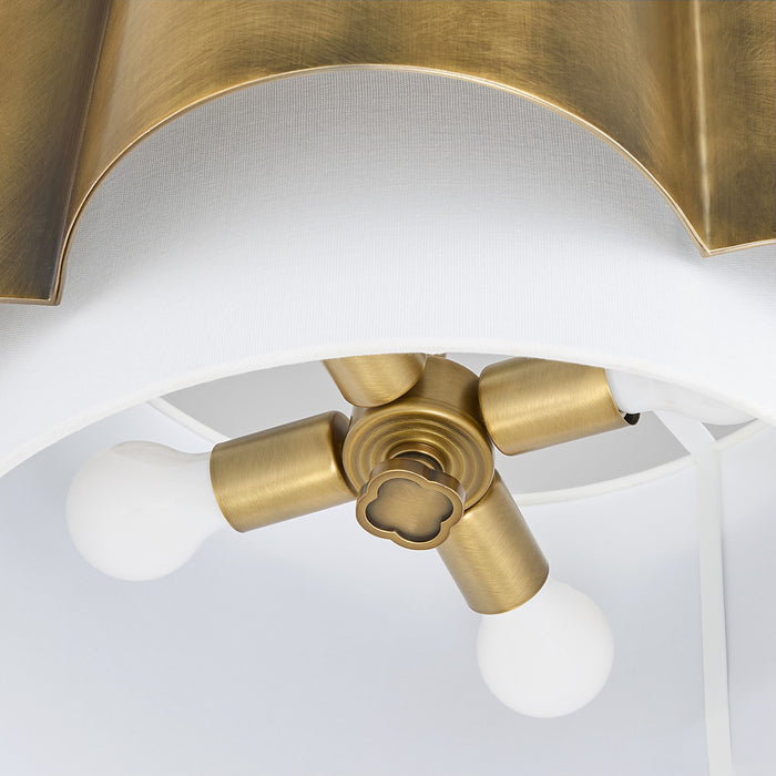 Quorum 8229-4-47 Four Light Pendant, Non-Lacquered Brass