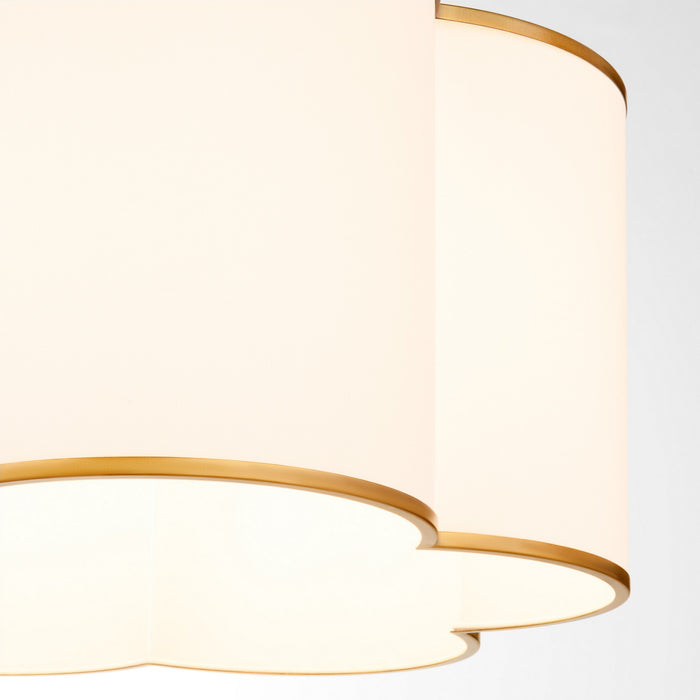 Quorum 8228-6-47 Six Light Pendant, Non-Lacquered Brass
