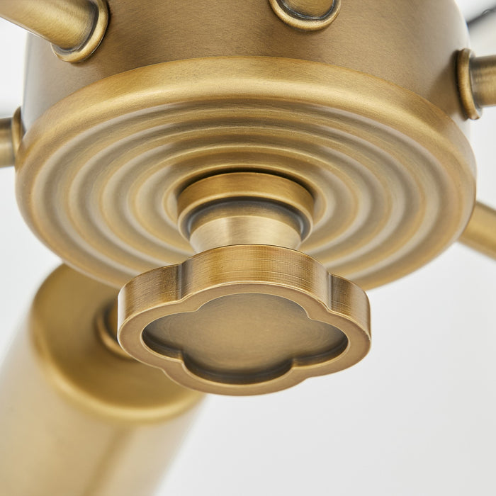 Quorum 8228-6-47 Six Light Pendant, Non-Lacquered Brass