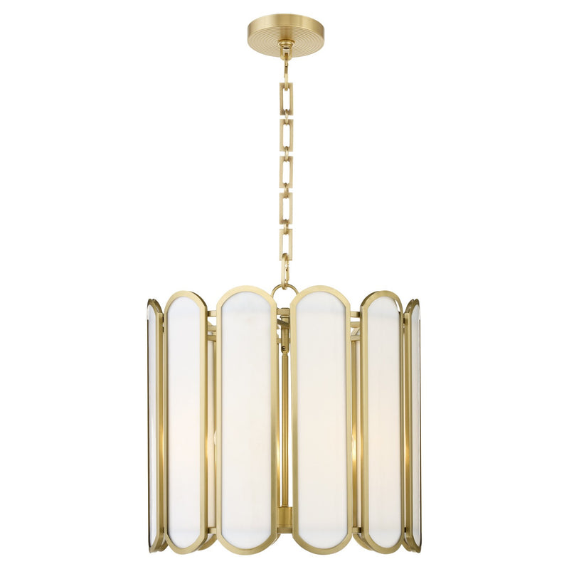 Quorum 824-4-80 Four Light Pendant, Aged Brass