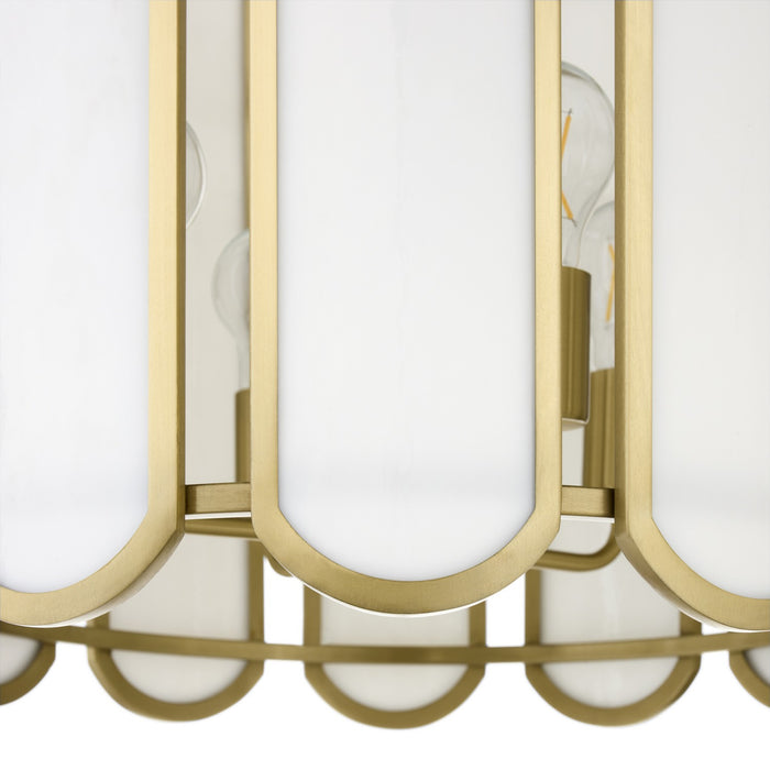 Quorum 824-4-80 Four Light Pendant, Aged Brass