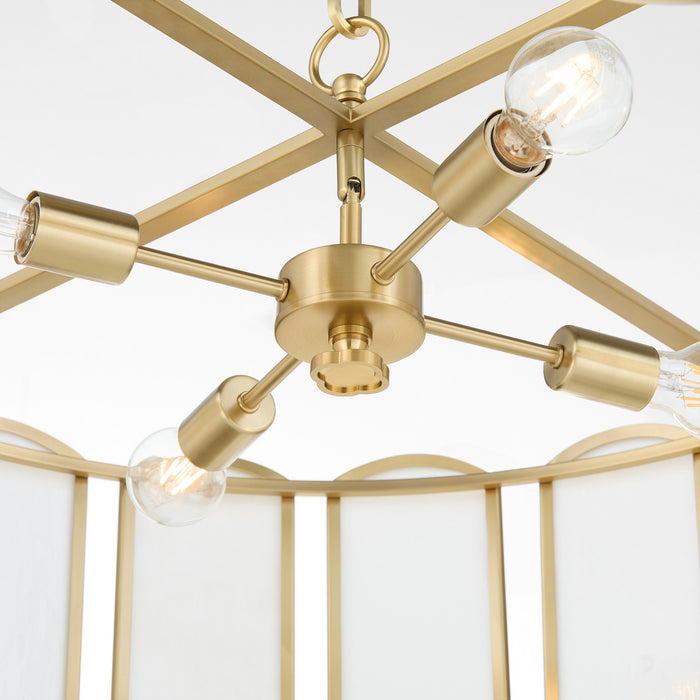 Quorum 824-4-80 Four Light Pendant, Aged Brass