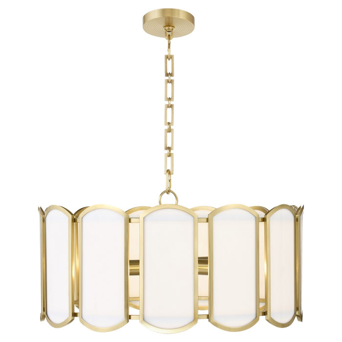 Quorum 824-5-80 Five Light Pendant, Aged Brass