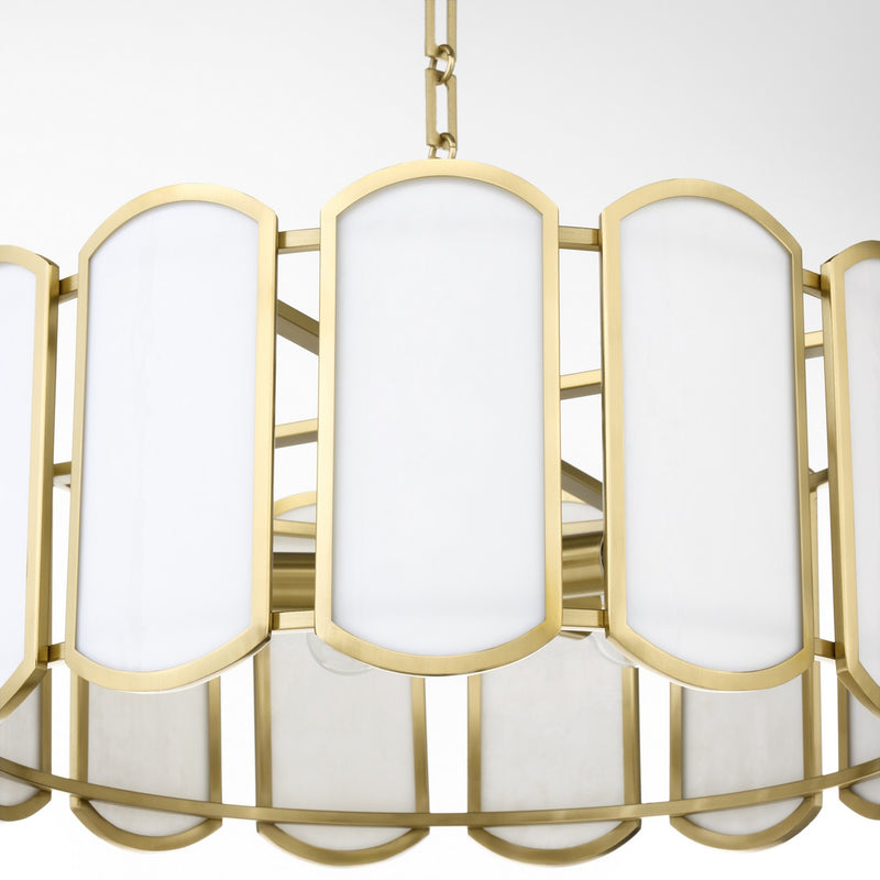 Quorum 824-5-80 Five Light Pendant, Aged Brass