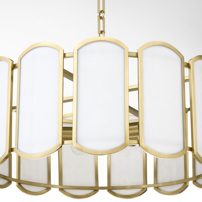 Quorum 824-5-80 Five Light Pendant, Aged Brass