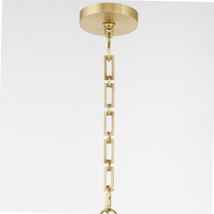 Quorum 824-5-80 Five Light Pendant, Aged Brass