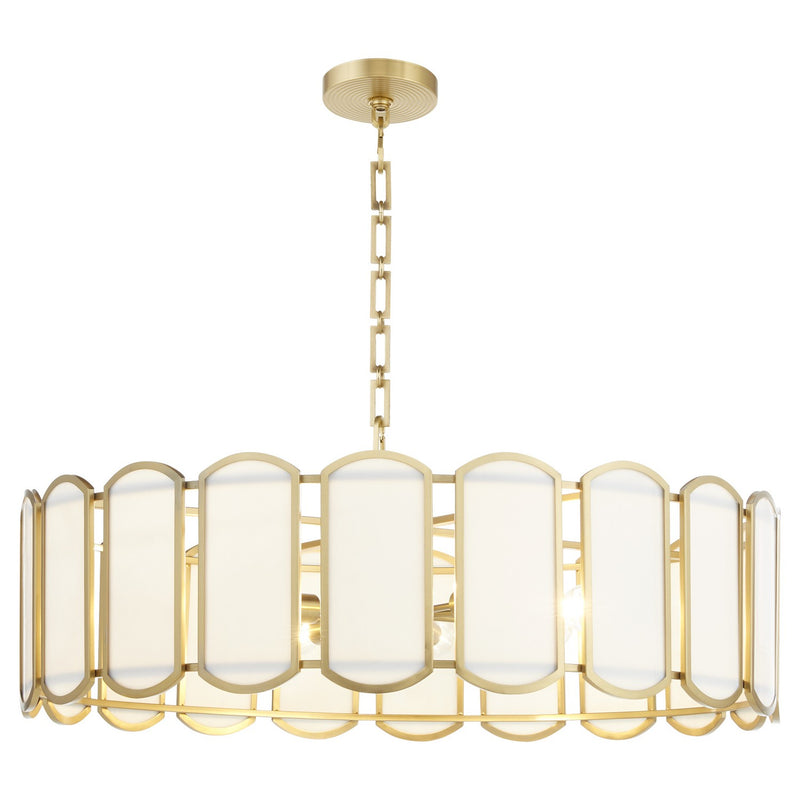 Quorum 824-8-80 Eight Light Pendant, Aged Brass