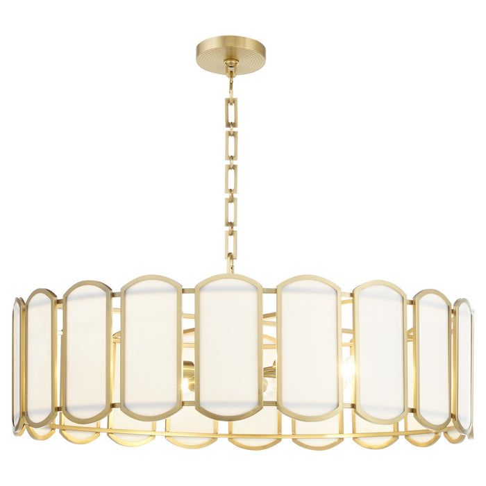 Quorum 824-8-80 Eight Light Pendant, Aged Brass