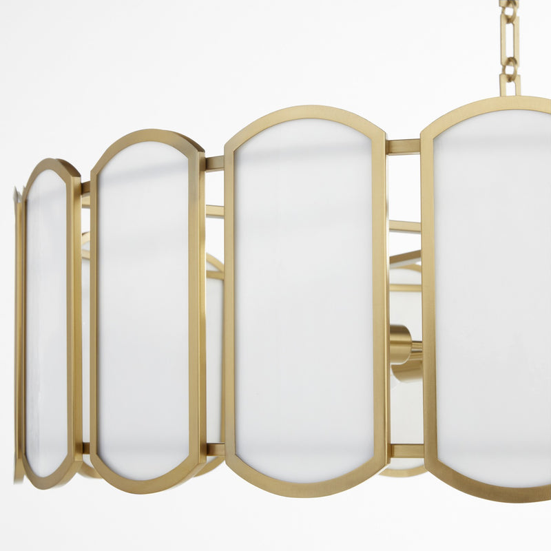 Quorum 824-8-80 Eight Light Pendant, Aged Brass
