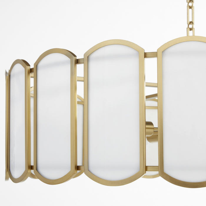 Quorum 824-8-80 Eight Light Pendant, Aged Brass