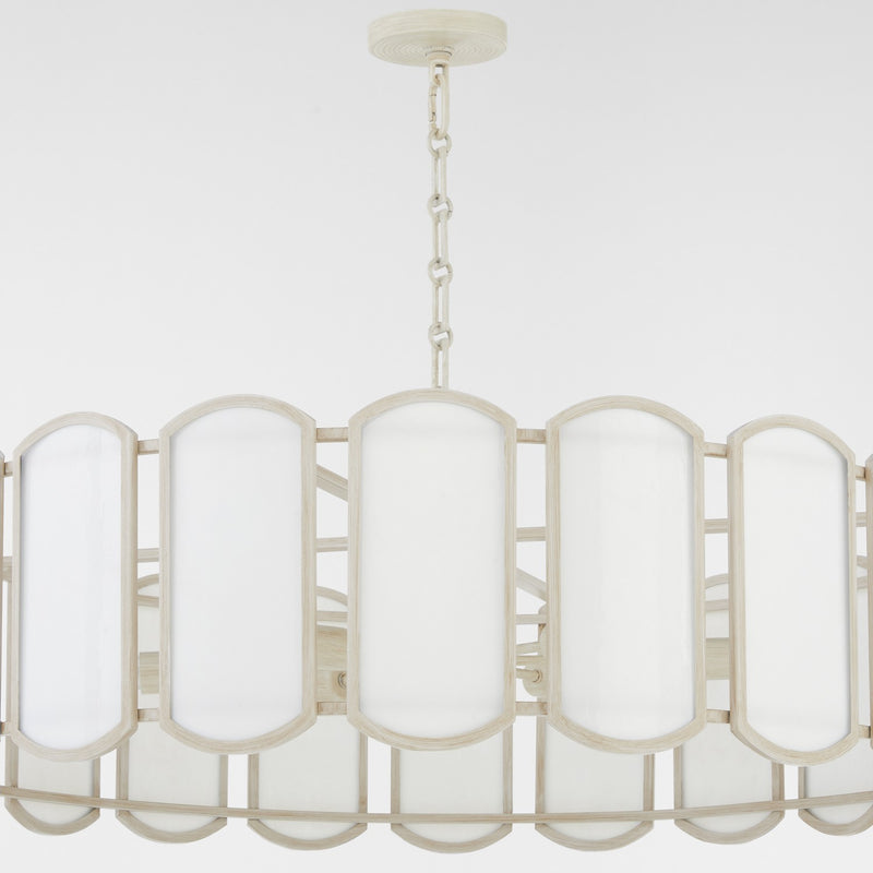 Quorum 824-8-52 Eight Light Pendant, Washed Oak