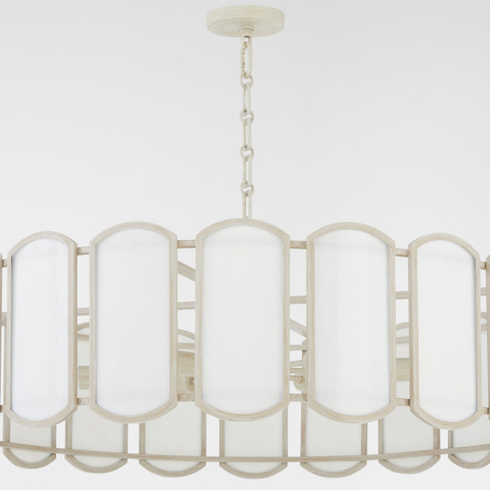 Quorum 824-8-52 Eight Light Pendant, Washed Oak