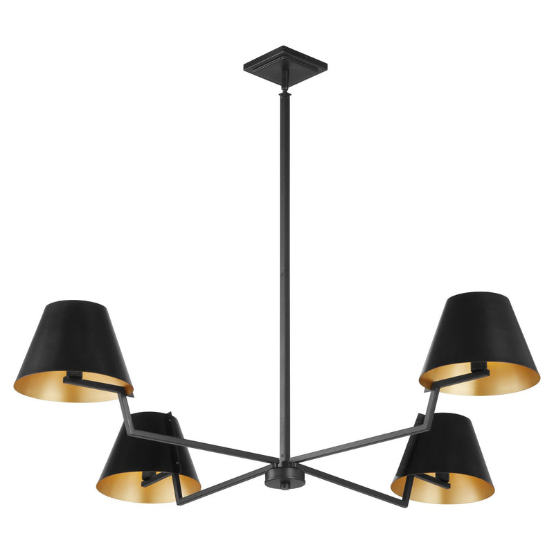 Quorum 668-4-59 Four Light Chandelier, Matte Black