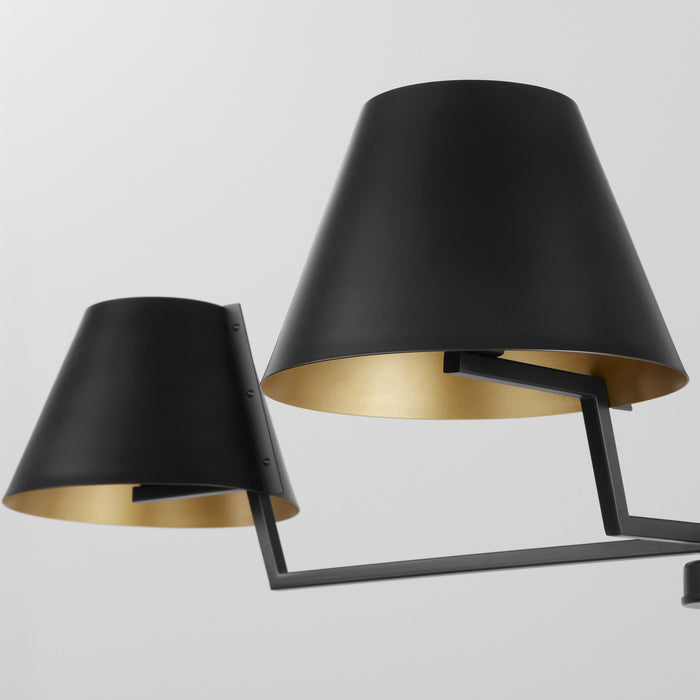 Quorum 669-4-59 Four Light Linear Chandelier, Matte Black