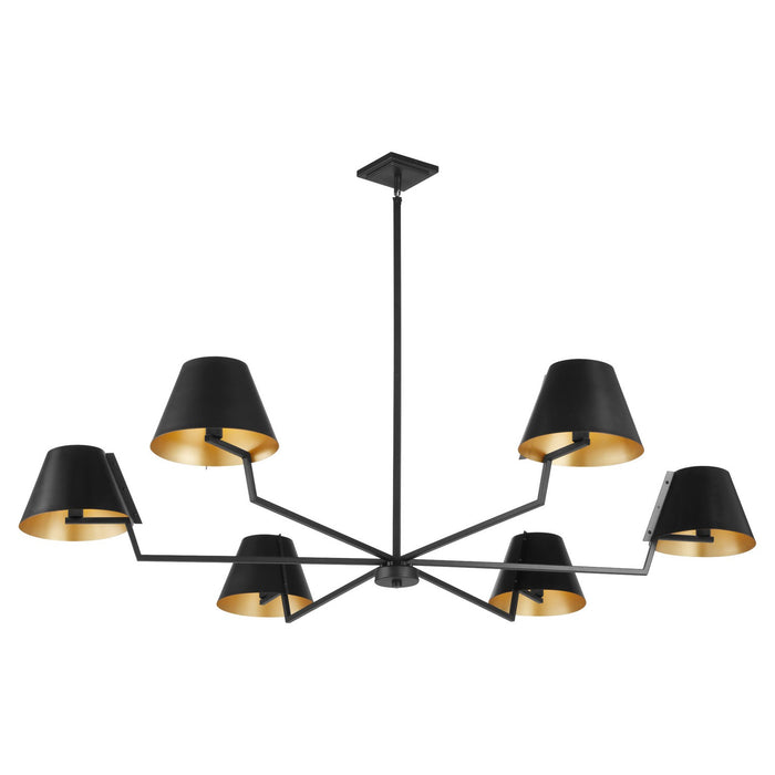 Quorum 668-6-59 Six Light Chandelier, Matte Black