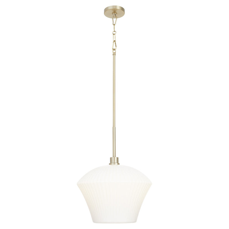 Quorum 8221-15-80 One Light Pendant, Aged Brass