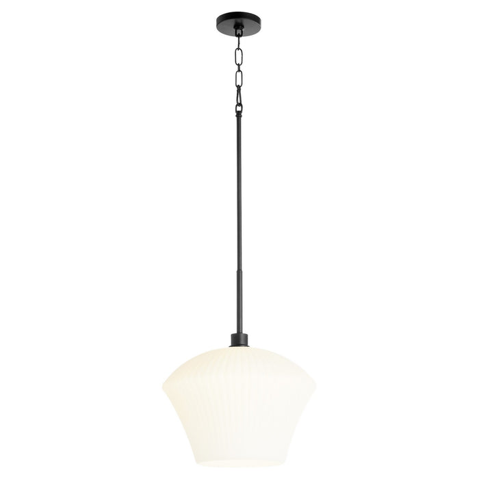 Quorum 8221-15-59 One Light Pendant, Matte Black