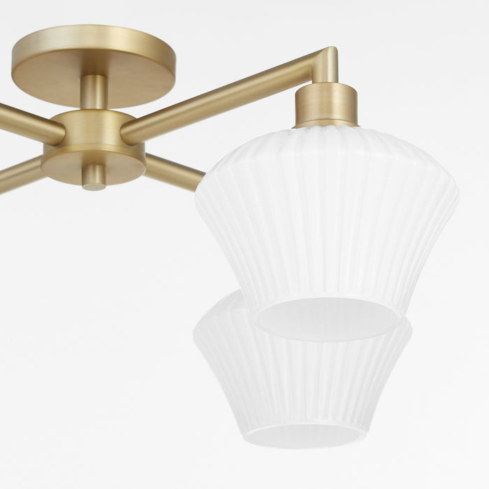 Quorum 3221-26-80 Four Light Flush Mount, Aged Brass