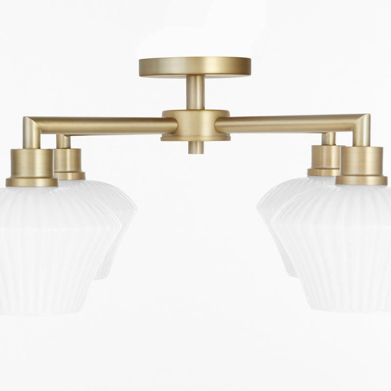 Quorum 3221-26-80 Four Light Flush Mount, Aged Brass