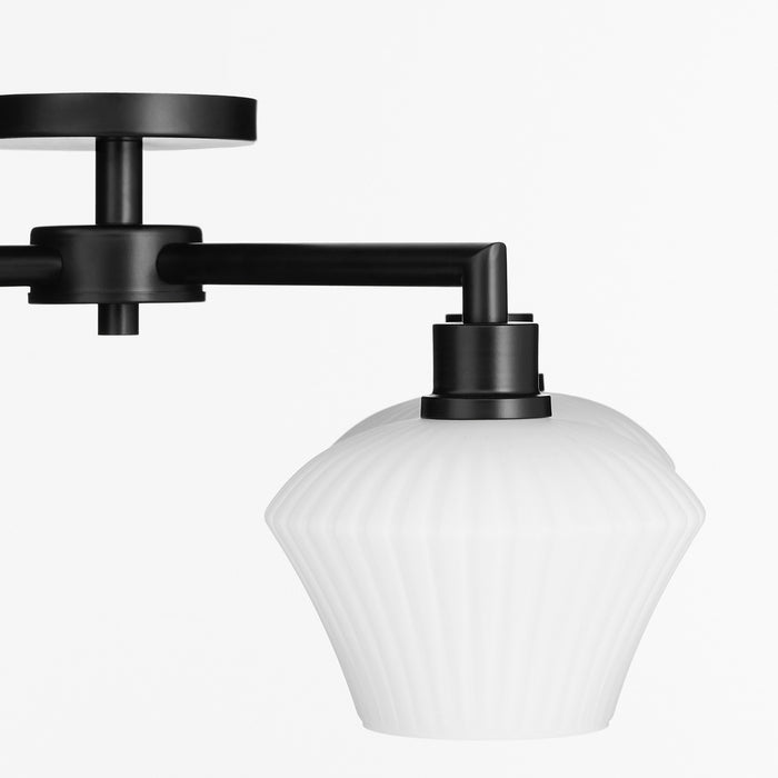 Quorum 3221-26-59 Four Light Flush Mount, Matte Black