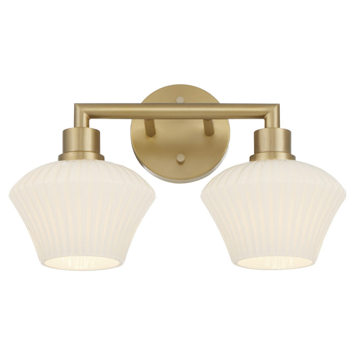 Quorum 5221-2-80 Two Light Vanity, Aged Brass