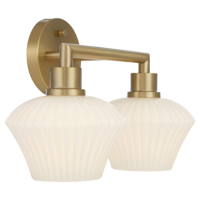 Quorum 5221-2-80 Two Light Vanity, Aged Brass