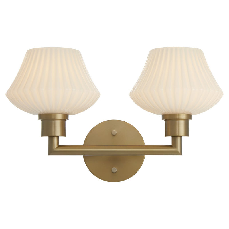 Quorum 5221-2-80 Two Light Vanity, Aged Brass
