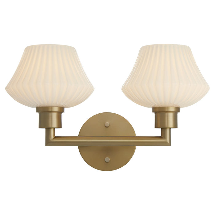 Quorum 5221-2-80 Two Light Vanity, Aged Brass