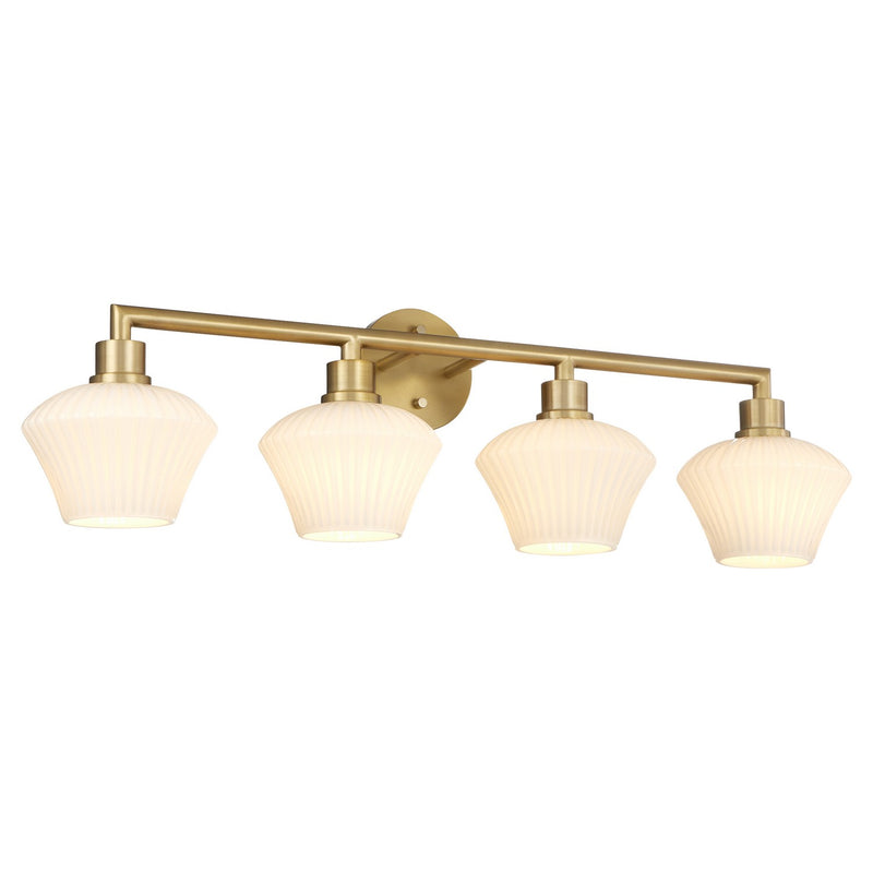Quorum 5221-4-80 Four Light Vanity, Aged Brass