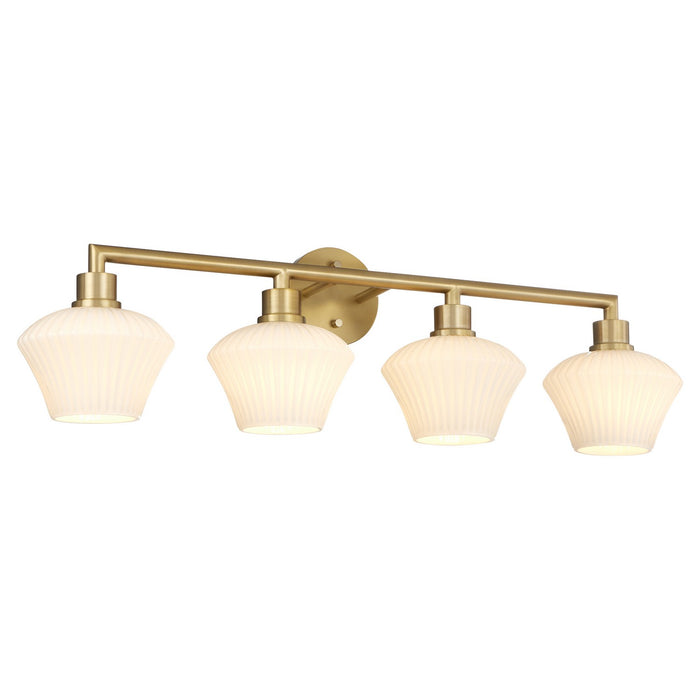 Quorum 5221-4-80 Four Light Vanity, Aged Brass